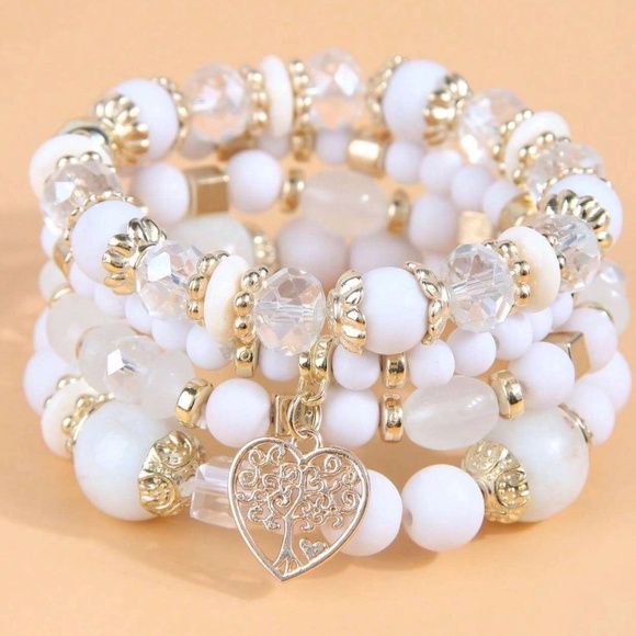 Tree of Life Heart Bead Bracelet Set - Picture 3 of 7